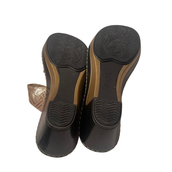 Alegria Wedge Shoes Metallic Gold Size 39 - Picture 11 of 11